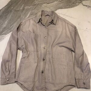 Zara XS pinstripe cotton Shacket.